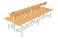 Скамья для раздевалок двухсторонняя с спинкой (2 метра) - fgospostavki.ru - Королёв