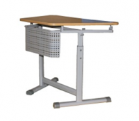 Стол ученический регулируемый трапецевидный с перфорированным экраном на плоскоовальной трубе. (1 элемент) - fgospostavki.ru - Королёв