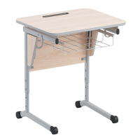 Стол ученический одноместный с наклоном столешницы (0-24°) и корзиной - fgospostavki.ru - Королёв