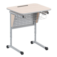 Стол ученический одноместный с перфорированной панелью, наклоном столешницы (0-24°) и корзиной - fgospostavki.ru - Королёв