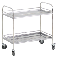 Столик процедурный с двумя полками и бортиками передвижной из нержавеющей стали - fgospostavki.ru - Королёв