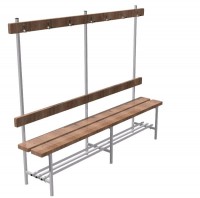 Скамья для раздевалок односторонняя с вешалкой (1,5 метра) - fgospostavki.ru - Королёв