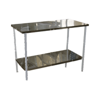 Стол на металлическом каркасе с полкой 900*1200*750(900) - fgospostavki.ru - Королёв