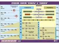 Таблица демонстрационная "Сравнение понятий изомер и гомолог" (винил 100x140) - fgospostavki.ru - Королёв