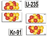 Модель-аппликация "Деление урана. Цепная ядерная реакция" (ламинированная) - fgospostavki.ru - Королёв