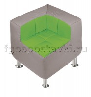 Пуф угловой со спинкой  на хромированных ножках - fgospostavki.ru - Королёв