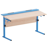 Стол ученический двухместный с наклоном столешницы (0-15°) на прямоугольной трубе - fgospostavki.ru - Королёв