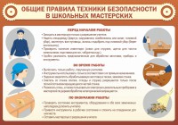 Стенд "Общие правила техники безопасности в школьных мастерских" - fgospostavki.ru - Королёв