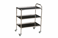 Столик инструментальный передвижной из нержавеющей стали с тремя полками (импортные колеса) - fgospostavki.ru - Королёв