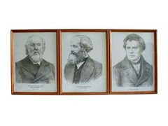 Портреты выдающихся физиков (деревянная рамка, под стеклом) - fgospostavki.ru - Королёв