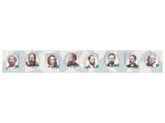 Стенд-лента "Выдающиеся ученые-физики" - fgospostavki.ru - Королёв