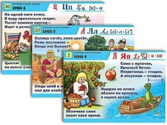 Комплект таблиц для нач. шк. "Обучение грамоте. Алфавит в загадках, пословицах" (32 таб., А1, лам.) - fgospostavki.ru - Королёв