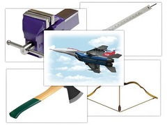 Набор предметных картинок "Оружие, военная техника. Инструменты" (48 штук, А4, с магнитами) - fgospostavki.ru - Королёв