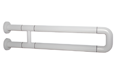 Поручень неоткидной двухопорный с антибактериальным покрытием (белый) - fgospostavki.ru - Королёв