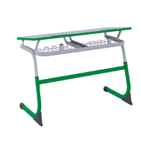 Парта SMARTY двухместная регулируемая по высоте (наклонная столешница) с антивандальной кромкой - fgospostavki.ru - Королёв