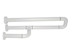 Поручень неоткидной трёхопорный с антибактериальным покрытием (белый) - fgospostavki.ru - Королёв