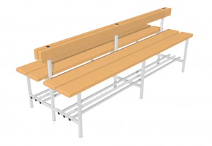 Скамья для раздевалок двухсторонняя с спинкой (2 метра) - fgospostavki.ru - Королёв