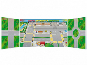 Доска магнитно-маркерная комбинированная, панорамная, трехэлементная "Азбука дорожного движения" - fgospostavki.ru - Королёв