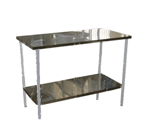 Стол на металлическом каркасе с полкой 600*1200*750(900) - fgospostavki.ru - Королёв