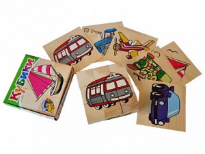 Набор кубиков "Сложи рисунок: транспорт" - fgospostavki.ru - Королёв