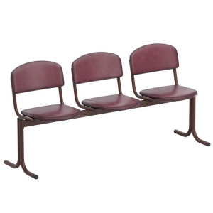 Блок стульев 3-х местный с не откидывающимися сидениями (кожзам) - fgospostavki.ru - Королёв