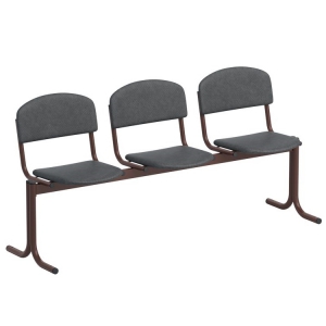 Блок стульев 3-х местный с не откидывающимися сидениями (ткань) - fgospostavki.ru - Королёв