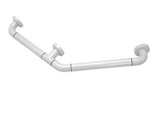 Поручень угловой трехопорный с антибактериальным покрытием (белая) - fgospostavki.ru - Королёв