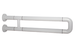 Поручень неоткидной двухопорный с антибактериальным покрытием (белый) - fgospostavki.ru - Королёв