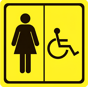 Тактильный знак (туалет для инвалидов Ж) 100х100 - fgospostavki.ru - Королёв