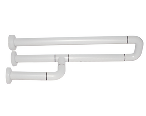 Поручень неоткидной трёхопорный с антибактериальным покрытием (белый) - fgospostavki.ru - Королёв