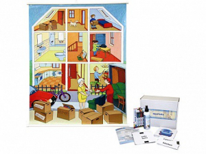 Магнитно-маркерный ситуационный плакат "Квартира" с набором магнитных карточек + методические рекомендации (иностранный язык) - fgospostavki.ru - Королёв