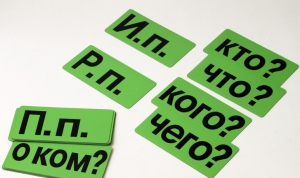 Набор магнитных карточек "Падежи" (фон зелёный) - fgospostavki.ru - Королёв