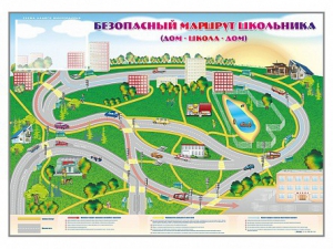 Магнитно-маркерная доска "Безопасный маршрут школьника (дом – школа – дом)" с комплектом тематических магнитов - fgospostavki.ru - Королёв