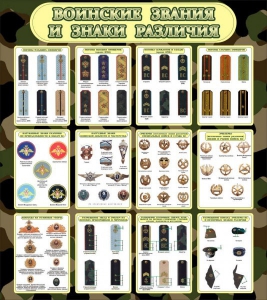 Стенд "Воинские звания и знаки различия" - fgospostavki.ru - Королёв