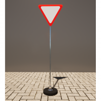 Знак дорожный "Уступите дорогу" 2.4 типоразмер 40 на стойке с основанием 3кг - fgospostavki.ru - Королёв