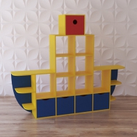 Стеллаж для игрушек "Пароход" - fgospostavki.ru - Королёв