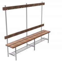 Скамья для раздевалок односторонняя с вешалкой (2 метра) - fgospostavki.ru - Королёв