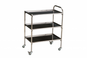 Столик инструментальный передвижной из нержавеющей стали с тремя полками (импортные колеса) - fgospostavki.ru - Королёв