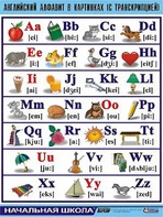 Таблица демонстрационная "Английский алфавит в картинках" (с транскрипцией) (винил 70*100) - fgospostavki.ru - Королёв