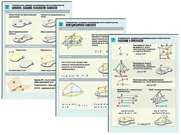 Комплект таблиц по геометрии "Стереометрия. Взаимное расположение фигур в пространстве" раздаточные (цветные, ламинированные, А4, 8 штук) - fgospostavki.ru - Королёв