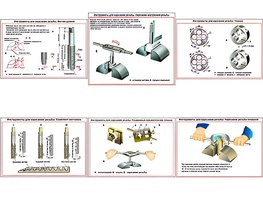 Плакаты ПРОФТЕХ "Инструменты для нарезания резьбы" (6 пл, винил, 70х100) - fgospostavki.ru - Королёв