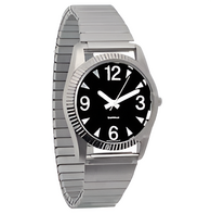 Часы мужские с черным циферблатом на растягивающемся ремешке - fgospostavki.ru - Королёв