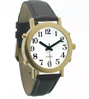 Часы для слабовидящих людей с белым циферблатом на кожаном ремешке - fgospostavki.ru - Королёв