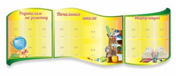 Стенд "Начальная школа" резной из 3-х частей - fgospostavki.ru - Королёв
