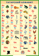 Таблица "Татарский алфавит в картинках" (100х140 сантиметров, винил) - fgospostavki.ru - Королёв