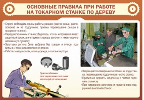 Стенд "Основные правила при работе на токарном станке по дереву" - fgospostavki.ru - Королёв