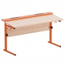 Стол ученический двухместный с наклоном столешницы (0-15°) на прямоугольной трубе - fgospostavki.ru - Королёв